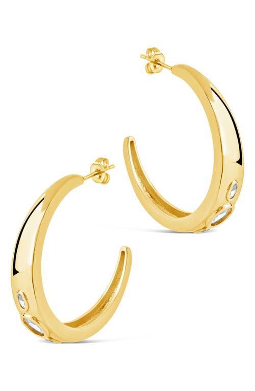Sterling Forever Soren Cubic Zirconia Statement Hoop Earrings In Gold
