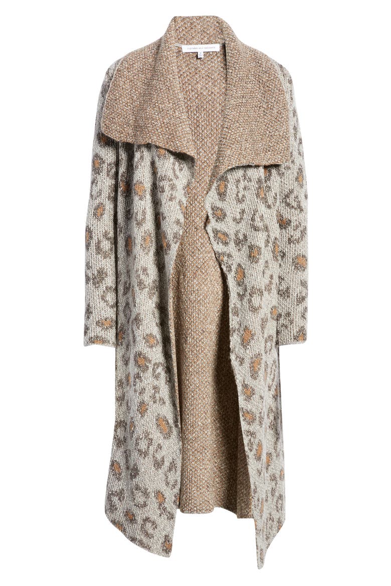 Mel Drape Longline Cardigan, Alternate, color, HEATHER GREY