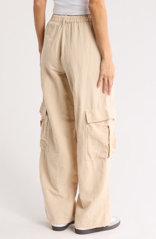 Shop Bdg Urban Outfitters Luca Cotton & Linen Cargo Pants In Ivory