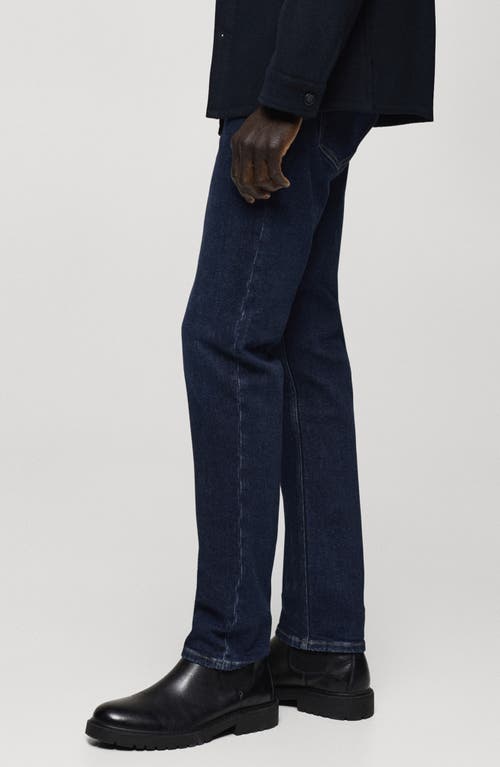 Mango Jan Slim Tapered Leg Jeans In Open Blue