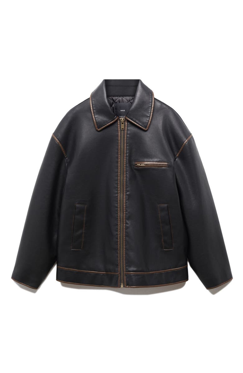 MANGO Napoli Faux Leather Jacket, Alternate, color, 