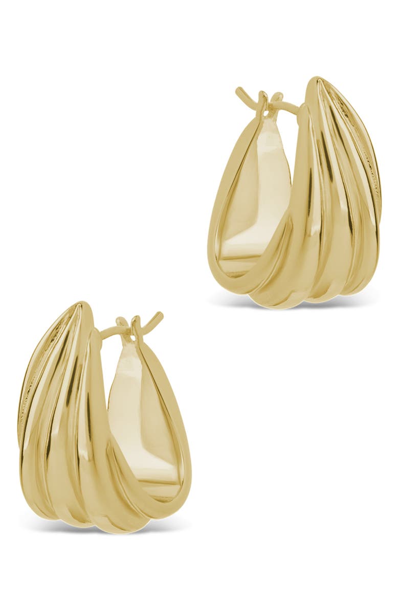 Sterling Forever Anouk Twist Hoop Earrings, Alternate, color, Gold