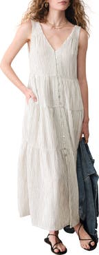 Marine Layer Corinne Stripe Sleeveless Organic Cotton Maxi Dress