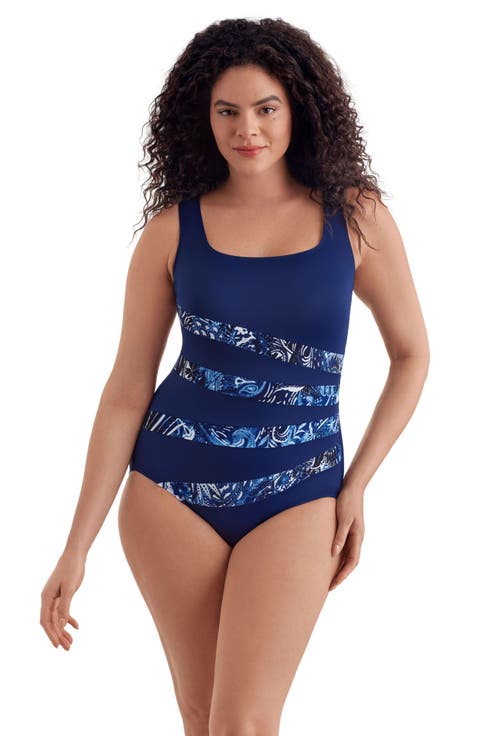 Fan Tank Long Torso One-Piece Swimsuit