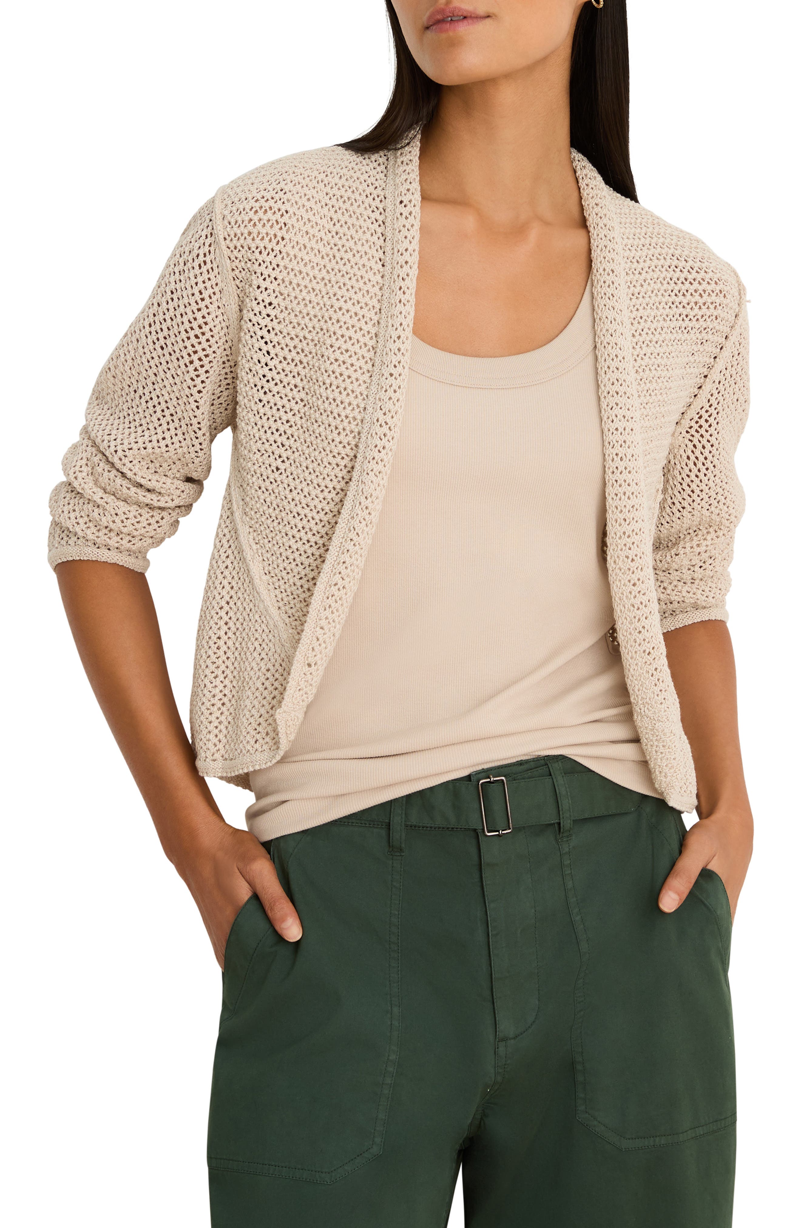 Mesh Stitch Cocoon Cardigan - image 3