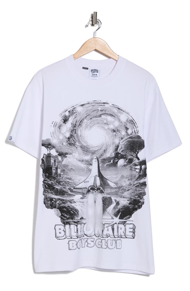 Billionaire Boys Club BB Grey Horizon Graphic T-Shirt, Alternate, color, White