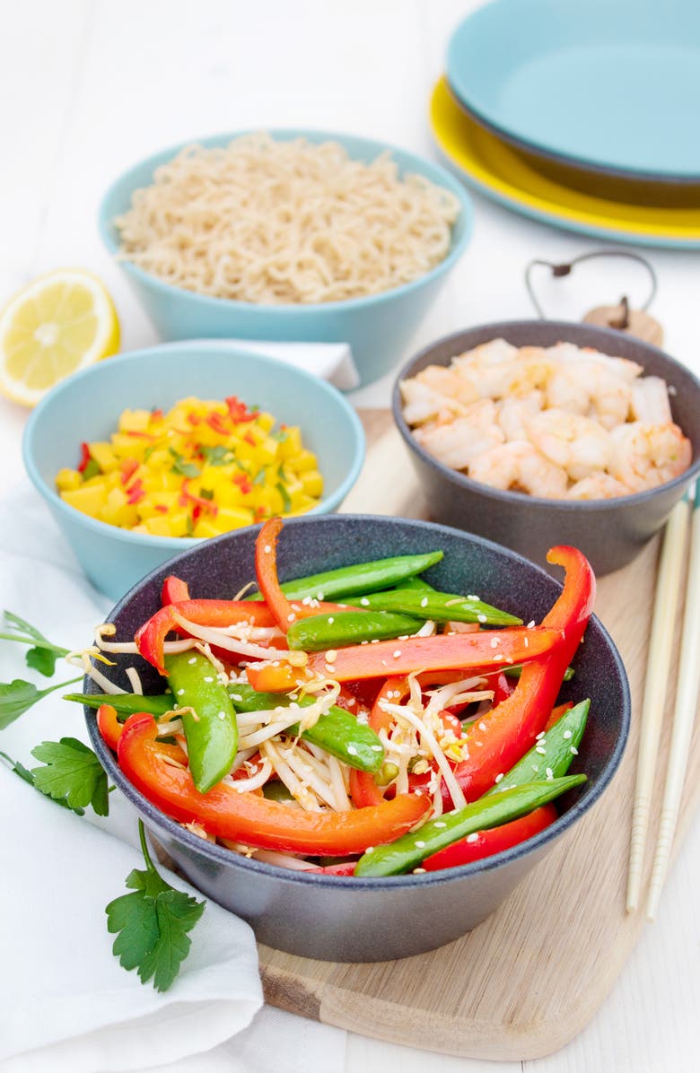 Mepal Bloom Salad Serving Set, Alternate, color, Black