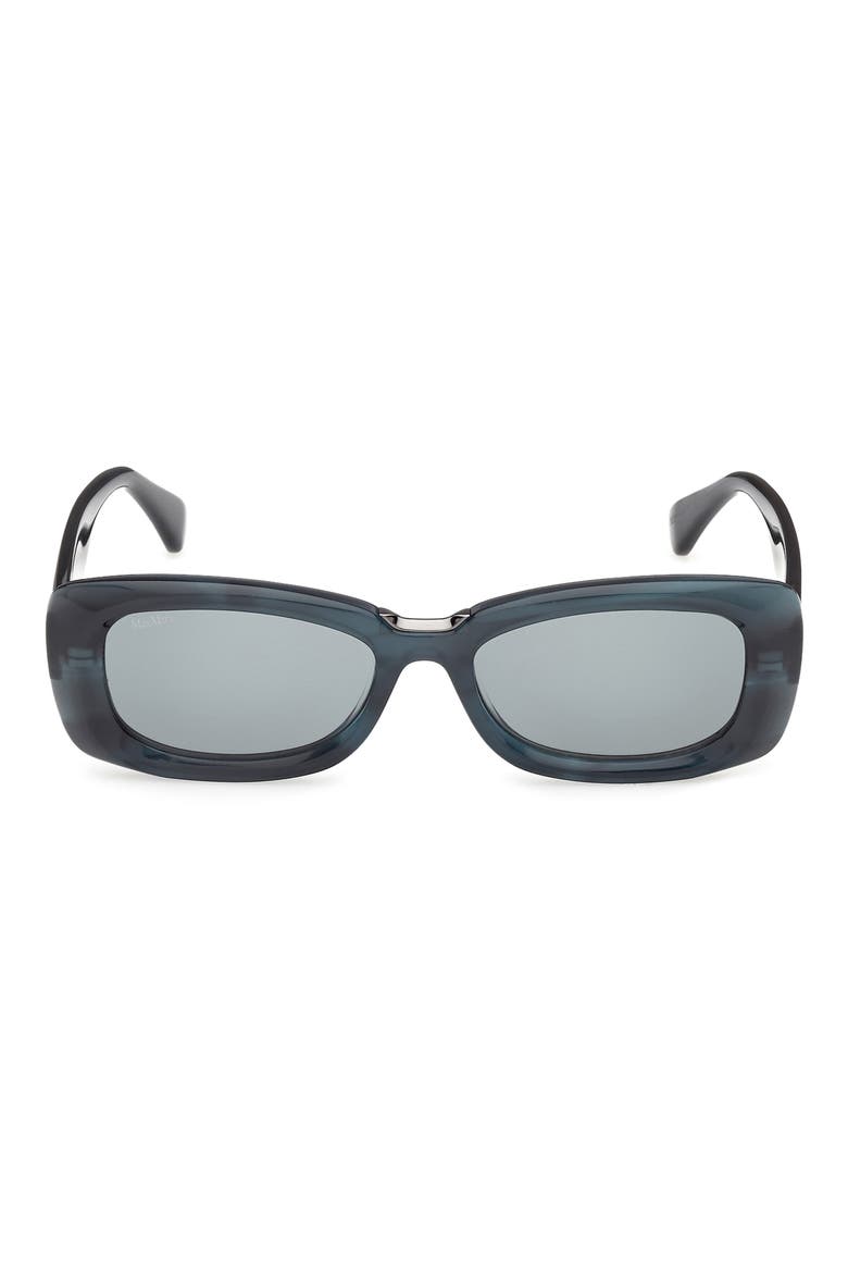 53mm Rectangular Sunglasses, Main, color, STRIPED GUNMETAL / MINT