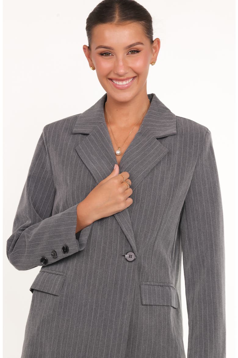 Kerryn Pinstripe Blazer, Alternate, color, GREY PINSTRIPE