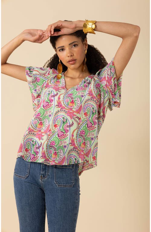 Hale Bob Melany Silk Top In Green