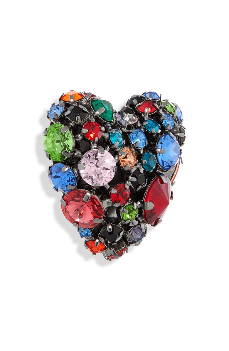 Area Crystal Cluster Heart Earrings, Alternate, color, 