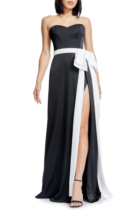 Athene Bow Waist Strapless Gown