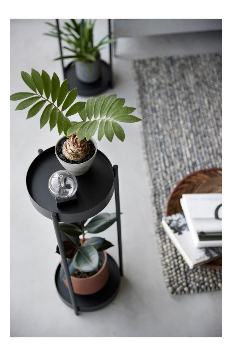 Yamazaki Rolling Two-Tier Plant Stand, Alternate, color, Black