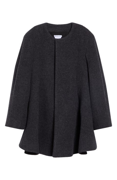 Padded Wool Blend Flannel Coat