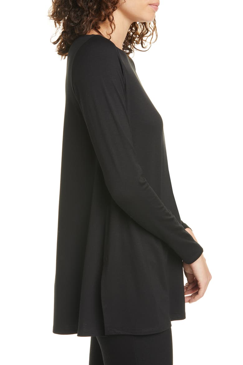 Bateau Neck Tunic, Alternate, color, BLACK