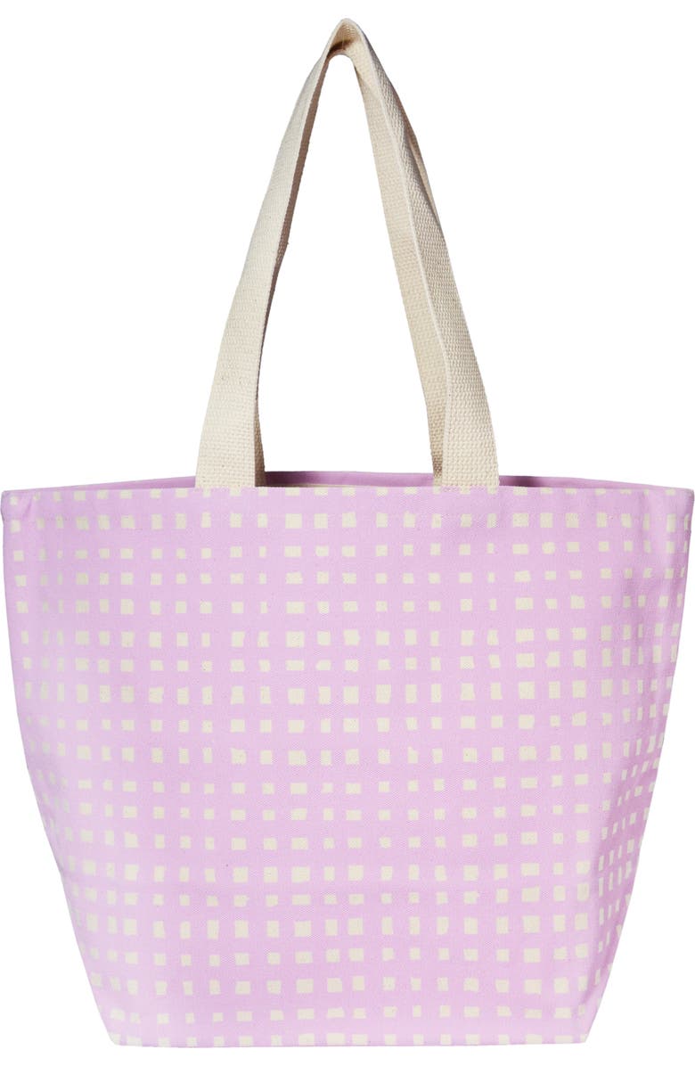 Dance Happy Micro Grid Wide Tote Bag, Main, color, Lilac