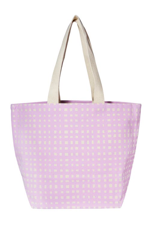 Dance Happy Micro Grid Wide Tote Bag In Lilac