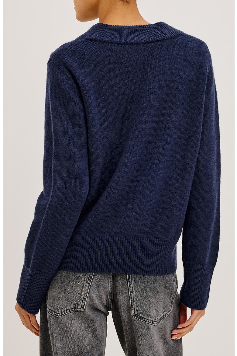 Lidya V Neck Sweater, Alternate, color, NAVY