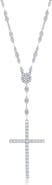 SIMONA Sterling Silver CZ Cross Pendant Necklace