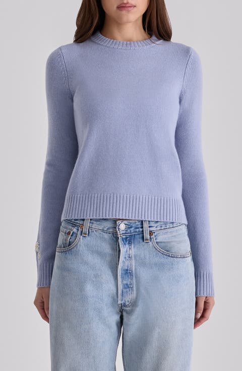 Abbie Bluebell Merino Wool & Cashmere Blend Sweater