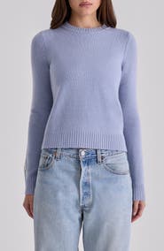 HOUSE OF CB Abbie Bluebell Merino Wool & Cashmere Blend Sweater