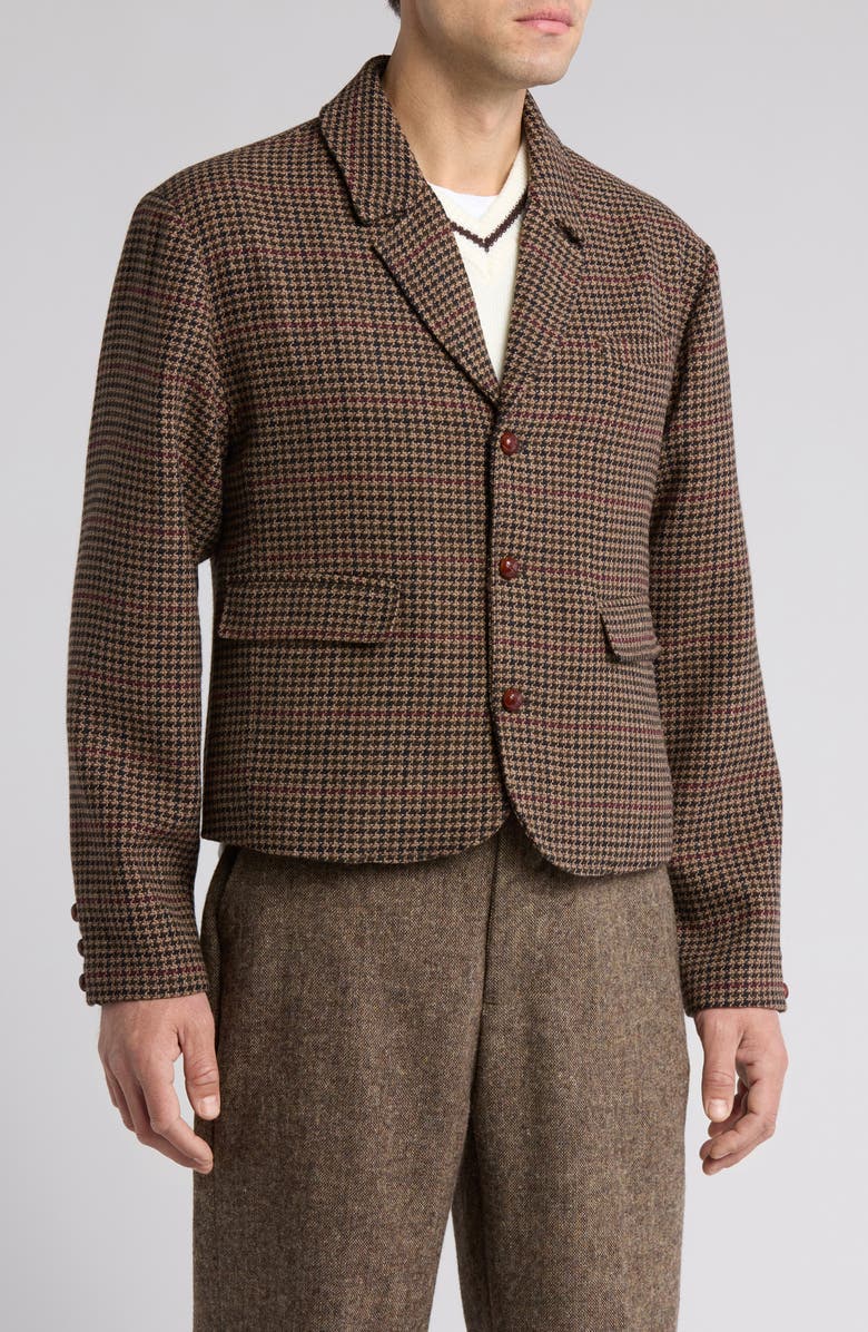 Elwood Grandad Houndstooth Crop Blazer, Alternate, color, 