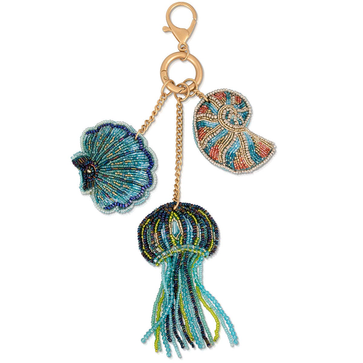 Mary Frances Accessories Shell Seeker Charm, Main, color, Blue