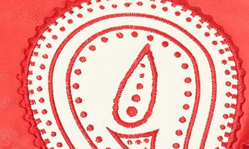 Cult Of Individuality Paisley Appliqué Varsity Jacket In Red
