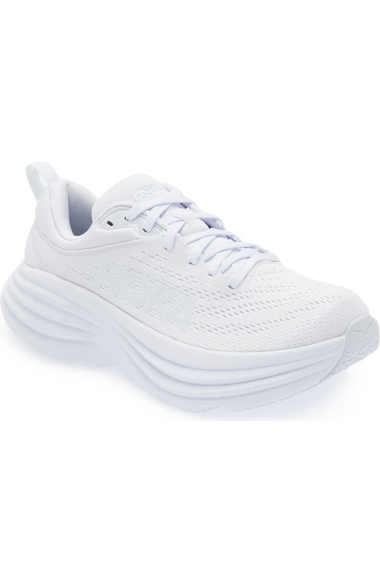 HOKA Bondi 8 Running Shoe, Main, color, White / White