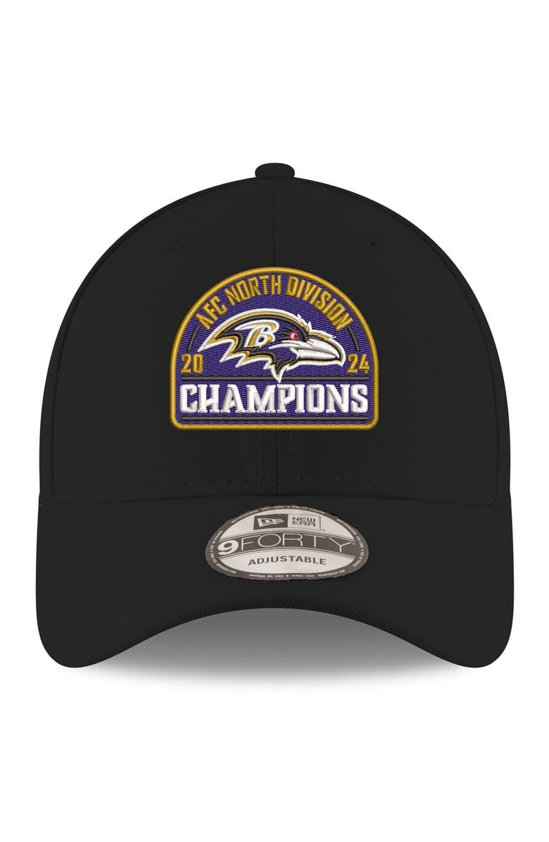 New Era Men's New Era  Black Baltimore Ravens 2024 AFC North Division Champions 9FORTY Adjustable Hat, Alternate, color, 