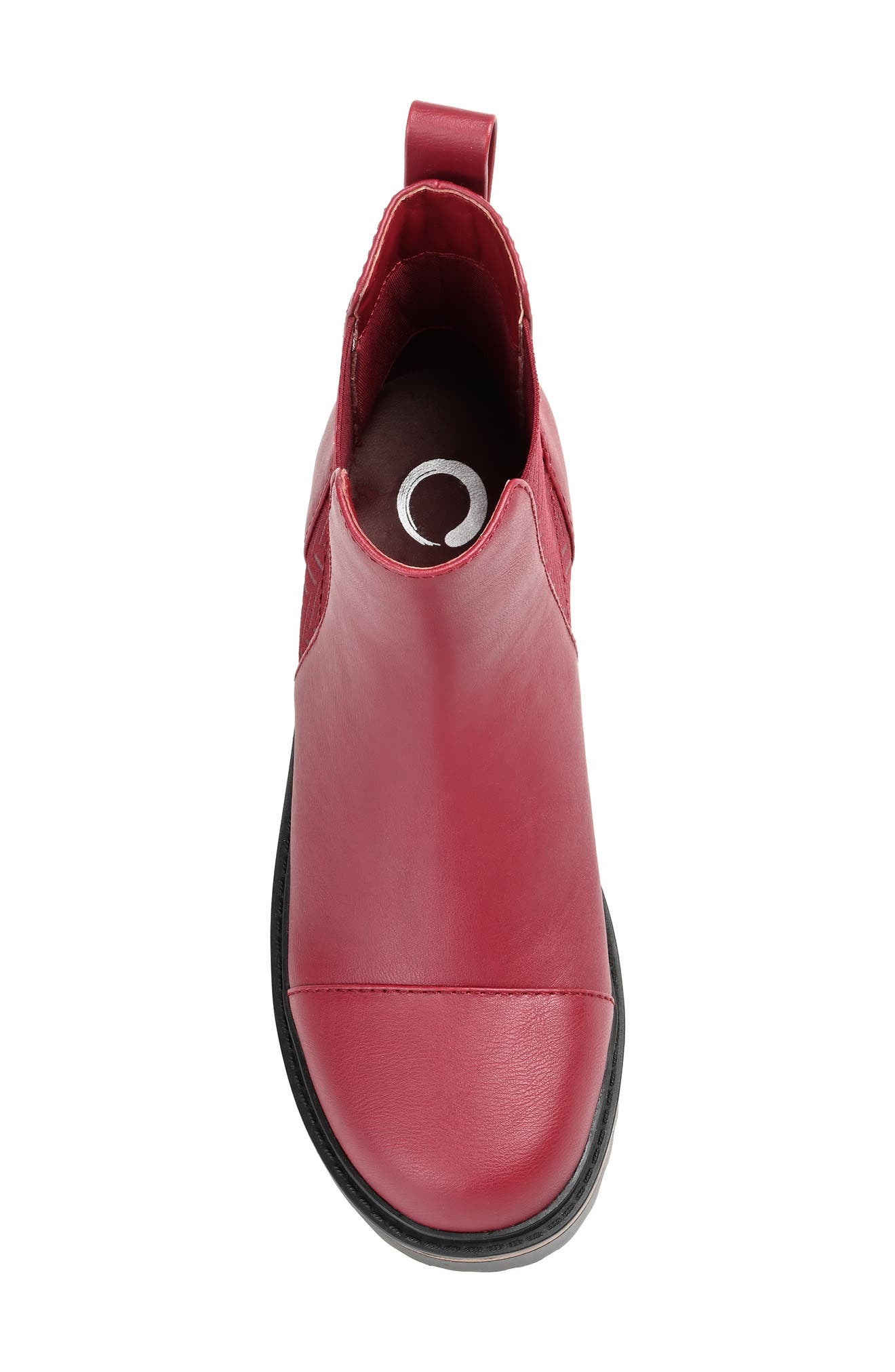 Journee Colleciton Mirette Lug Sole Chelsea Boot, Alternate, color, WINE