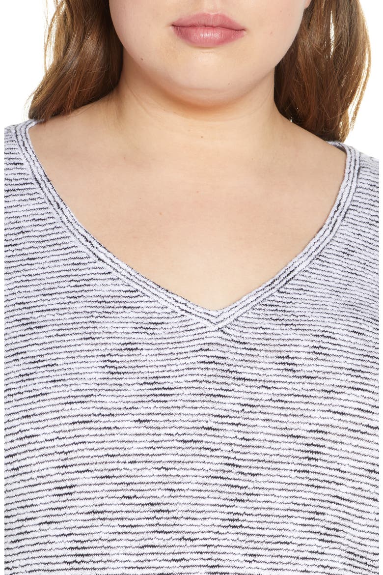 Dolman Sleeve Cotton Top, Alternate, color, WHITE- BLACK THIN STP