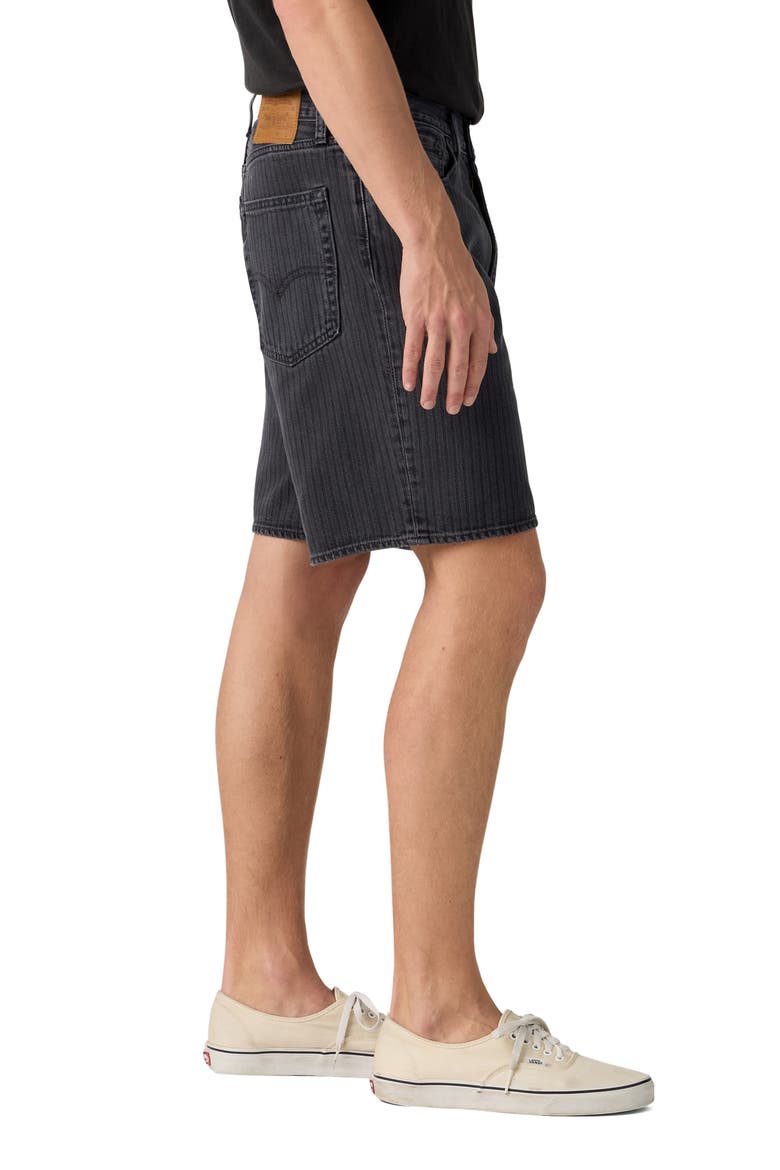 468 Striped Loose Shorts, Alternate, color, ONYX BADGE OVERDYE