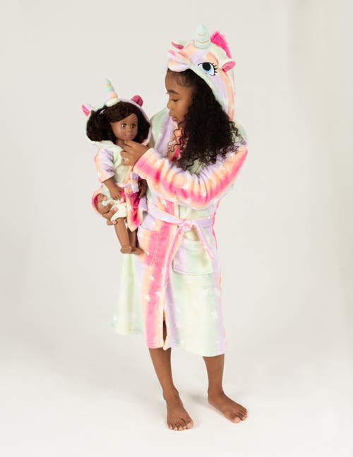Leveret Girls Fleece Hooded Robe With Matching Doll Robe In White