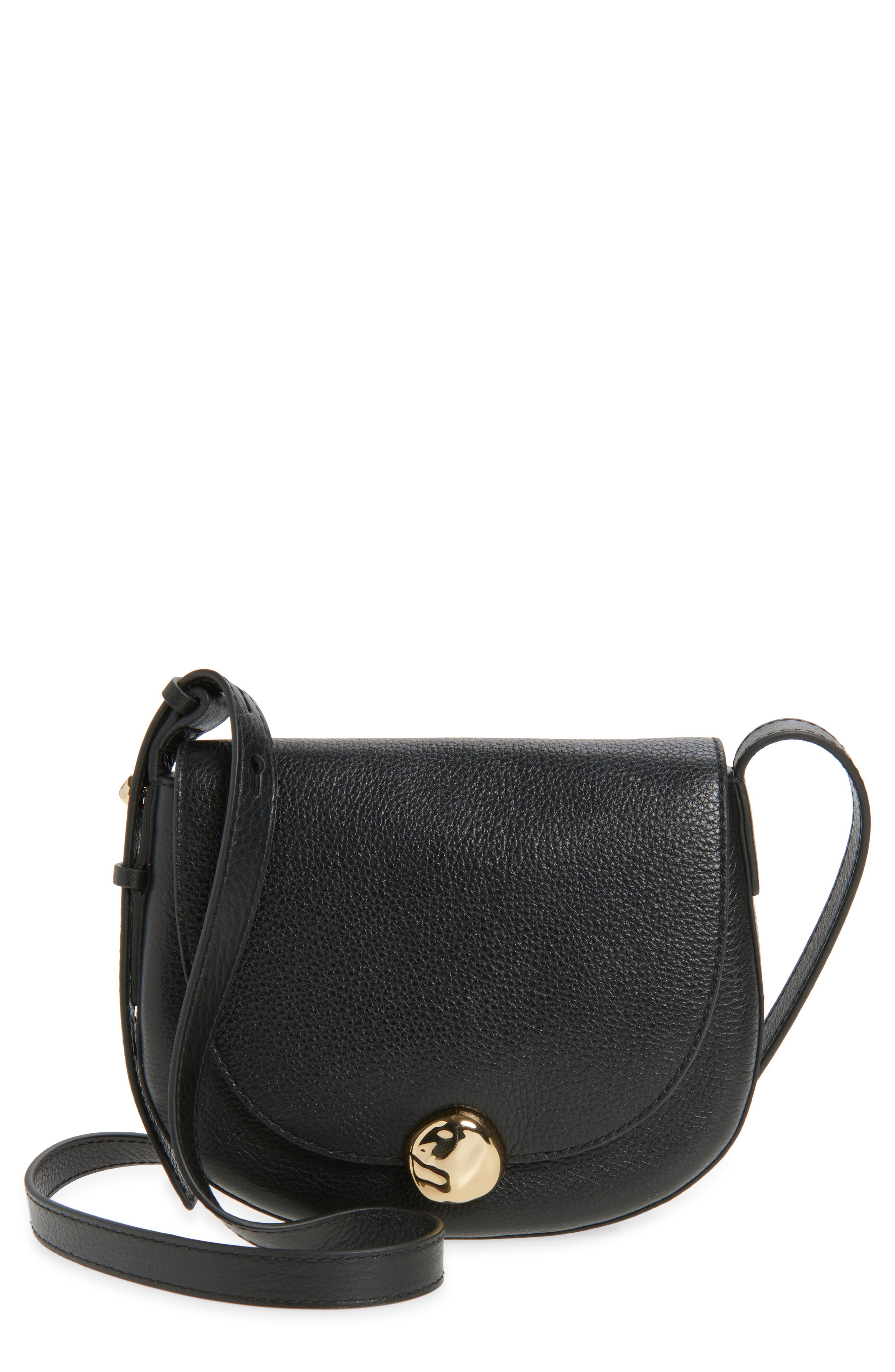 The Dakota Saddle Crossbody Bag, Main, color, TRUE BLACK