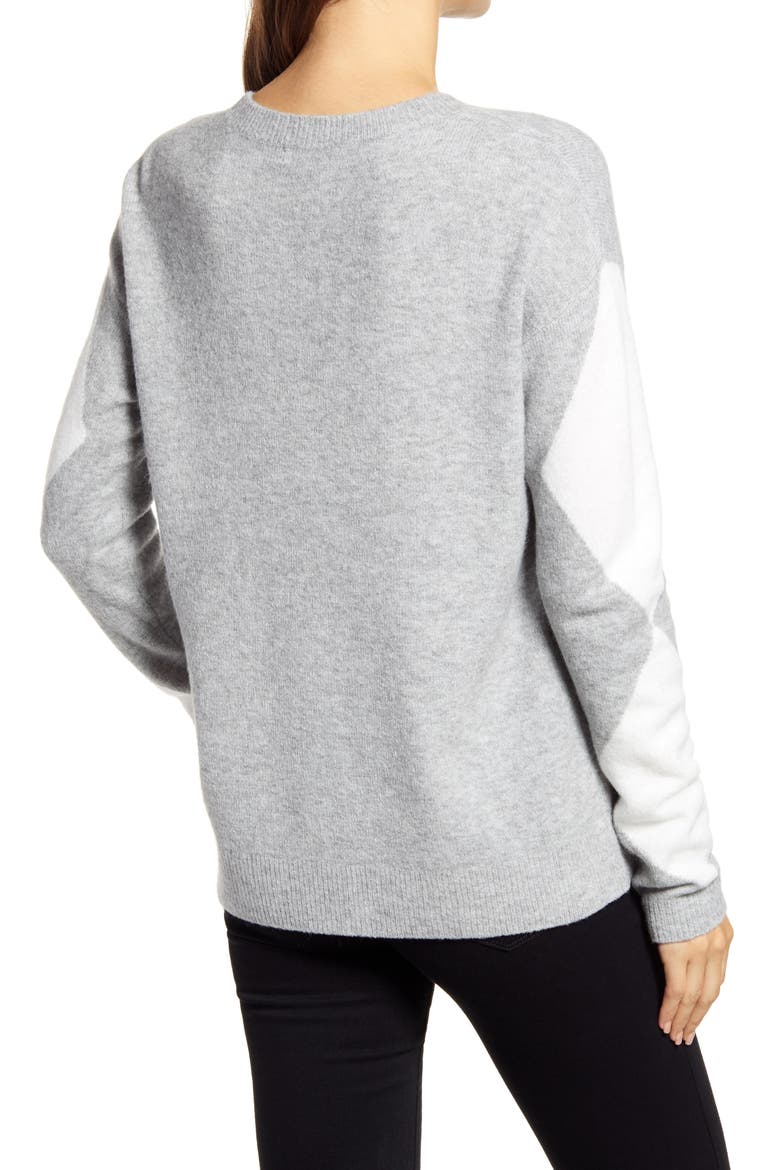 Argyle Sweater, Alternate, color, GREY- IVORY ARGYLE