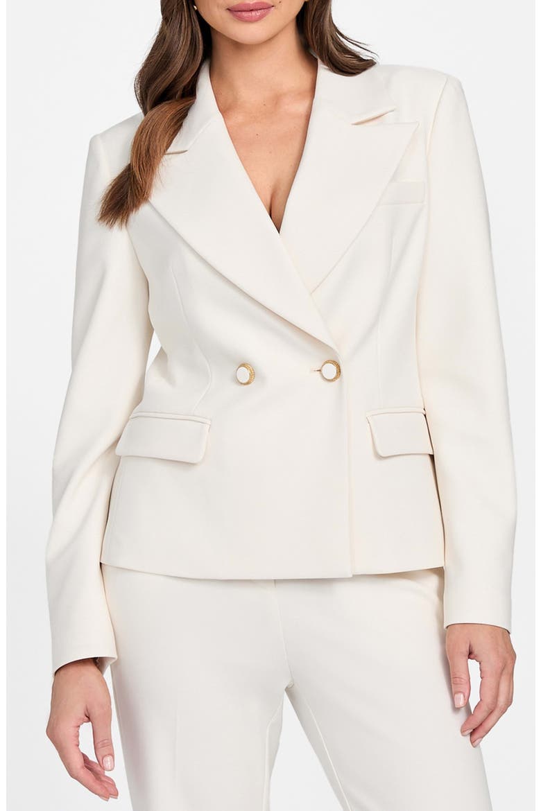 Lia Double Breasted Blazer, Main, color, WHITE