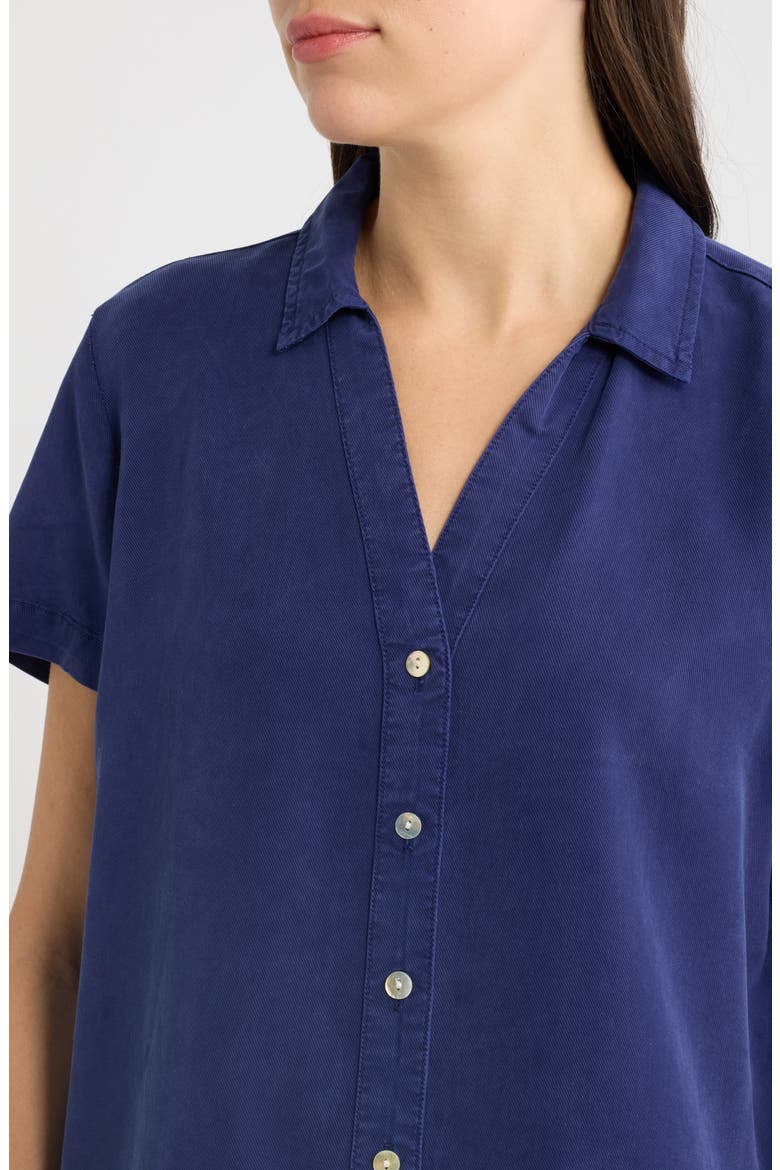 Flowy Button-Up Shirt, Alternate, color, NIGHTFALL BLUE