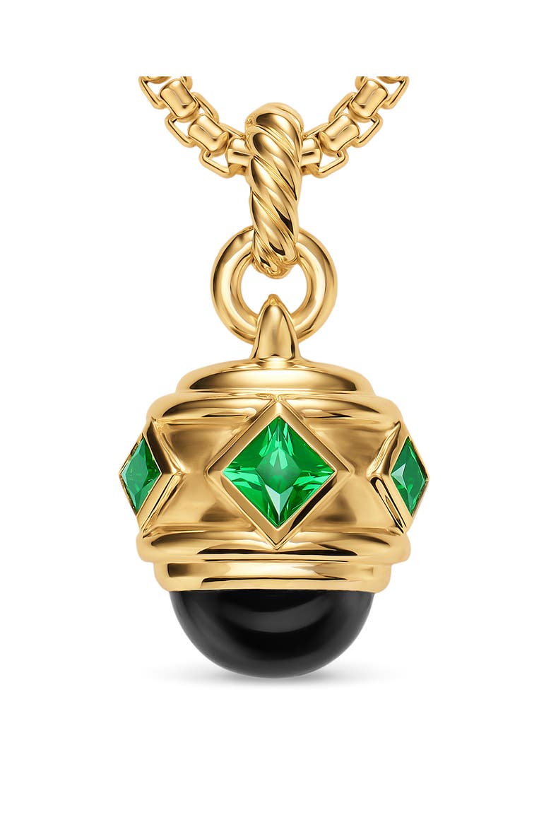 Renaissance Amulet in 18K Yellow Gold, 29mm, Alternate, color, TSAVORITE