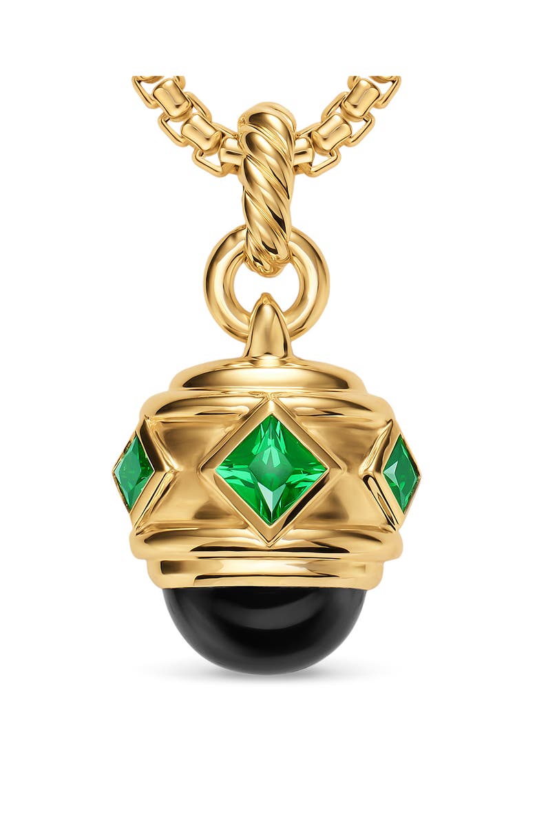 David Yurman Renaissance Amulet in 18K Yellow Gold, 29mm, Alternate, color, Tsavorite