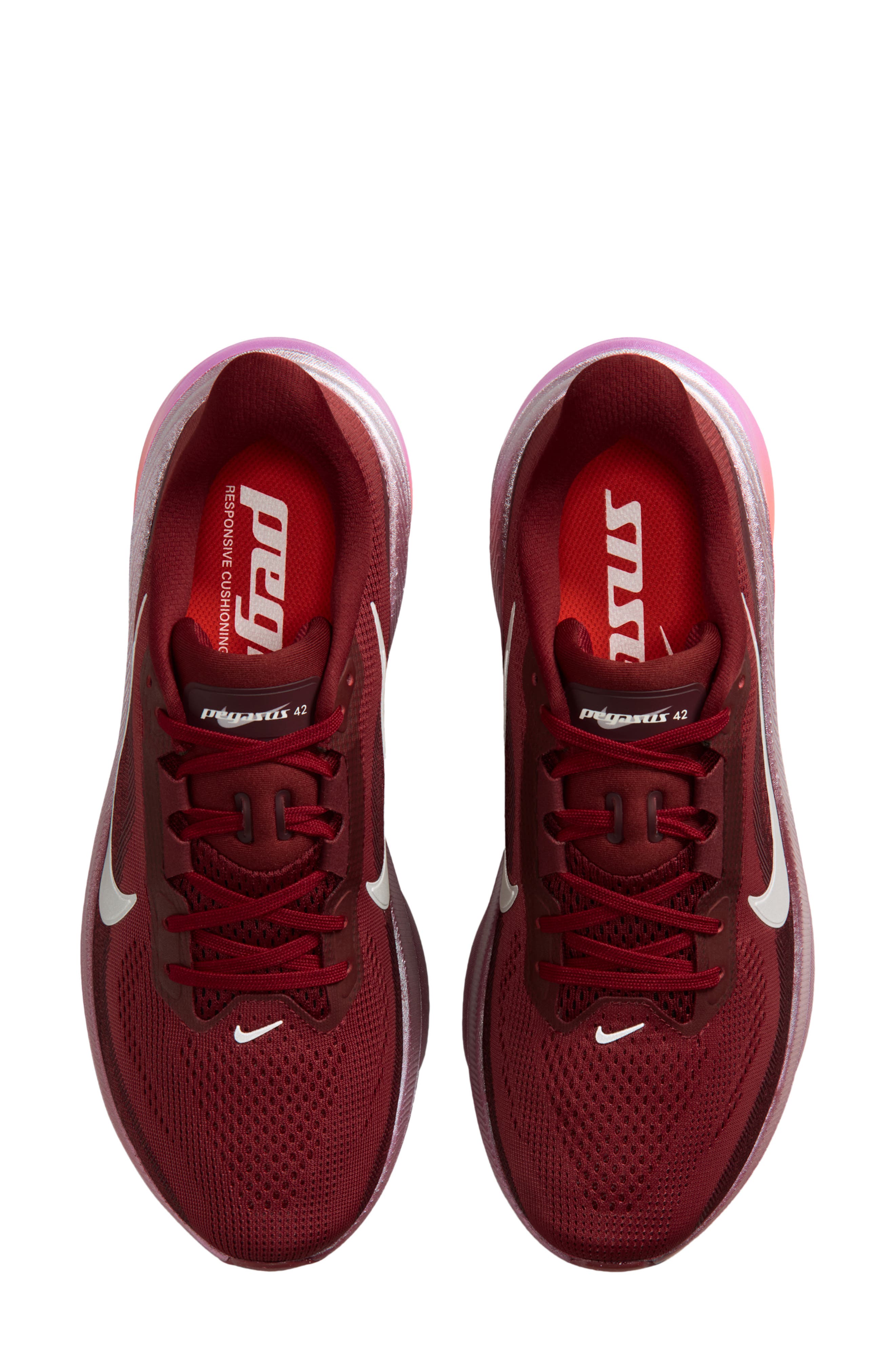 Nike Pegasus 42 Running Shoe, Alternate, color, Red/ Pink/ Bordeaux/ Green