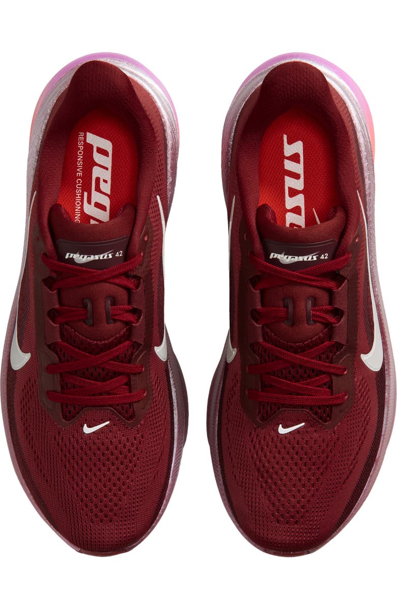 Nike Pegasus 42 Running Shoe, Alternate, color, Red/ Pink/ Bordeaux/ Green