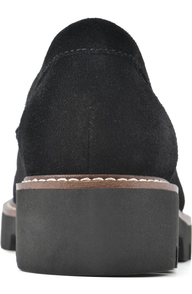 White Mountain Footwear Gunner Lug Sole Platform Loafer - Wide Width, Alternate, color, Black/ Suede