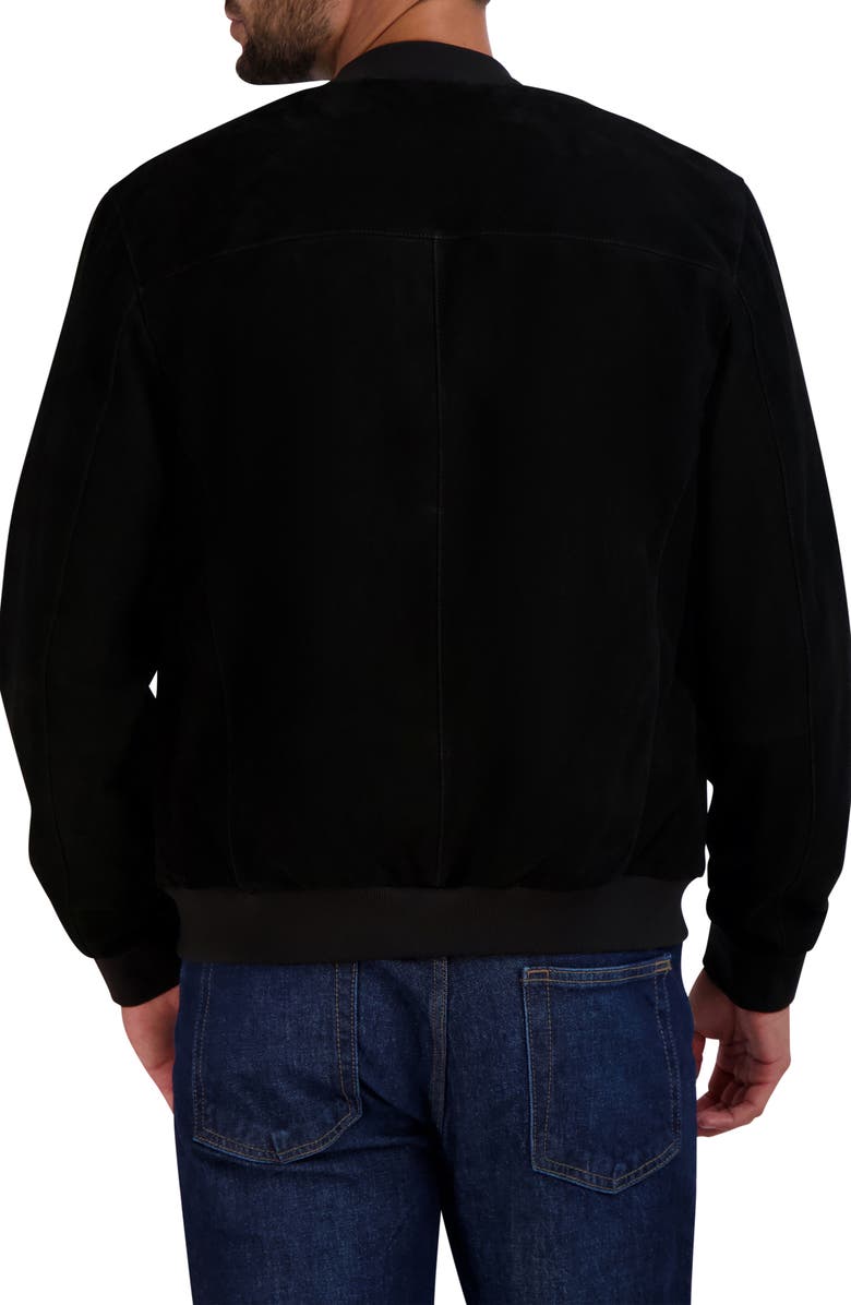 Cole Haan Suede Bomber Jacket, Alternate, color, Black