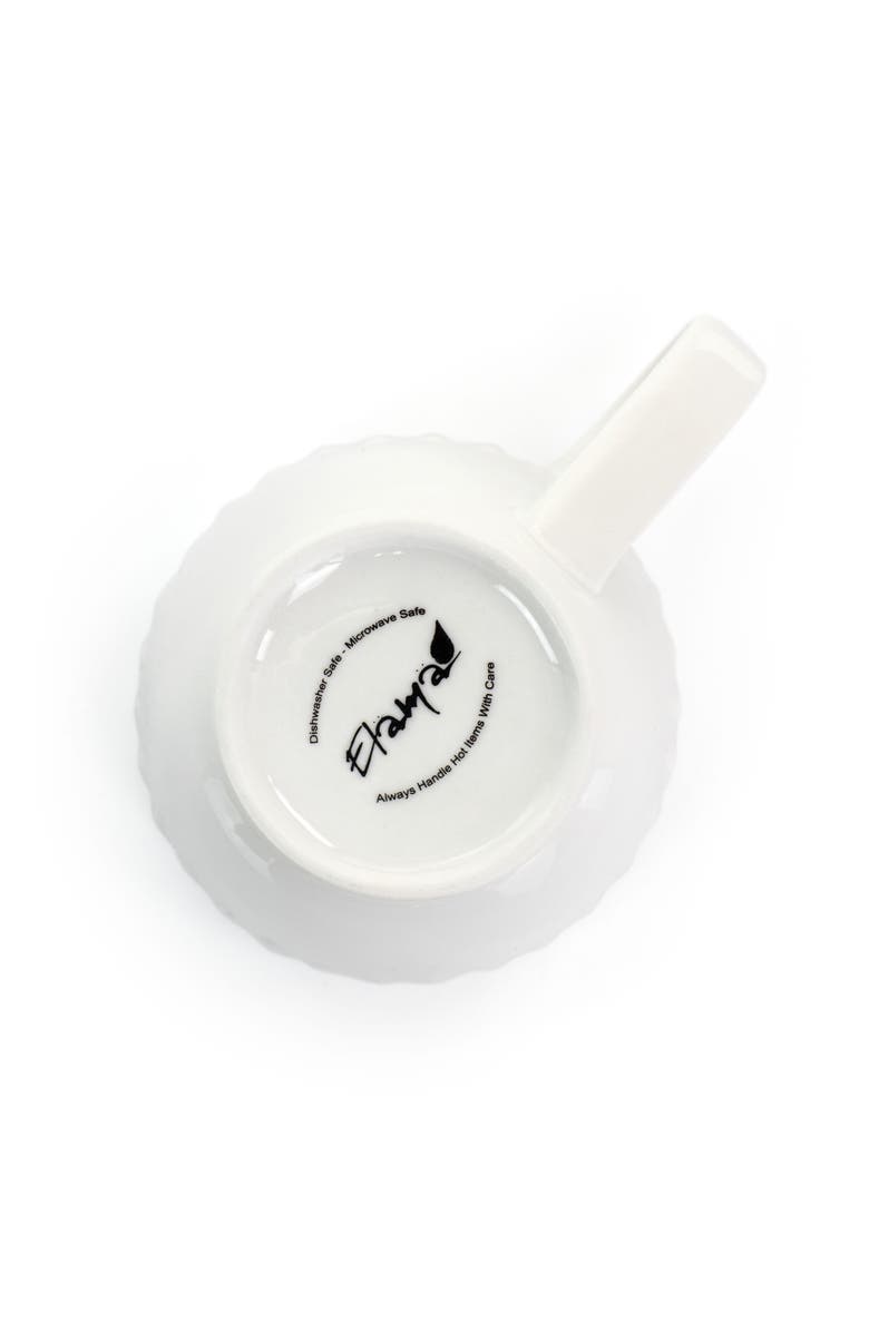 Elama Cara 6 Piece 10 Ounce Porcelain Cup Set, Alternate, color, White