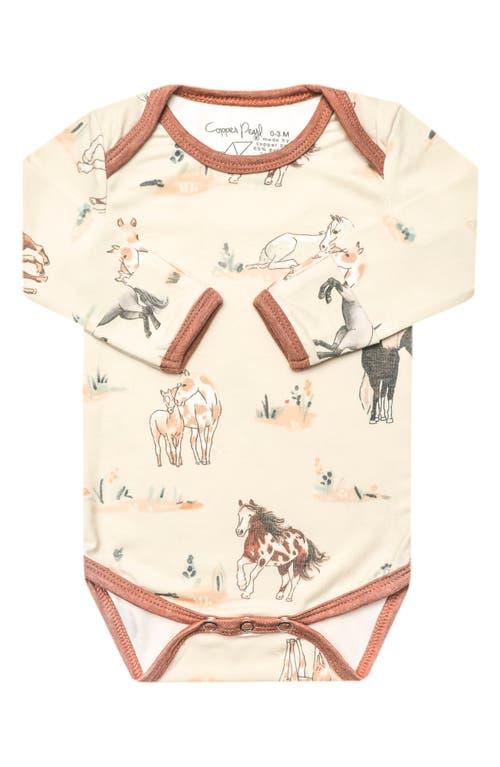 Copper Pearl Montana Long Sleeve Bodysuit In Neutral