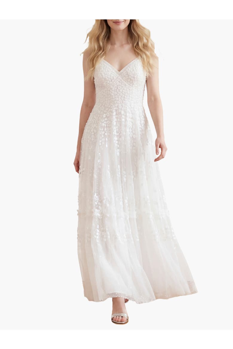 Maeva Cami Ankle Gown, Main, color, Swan White