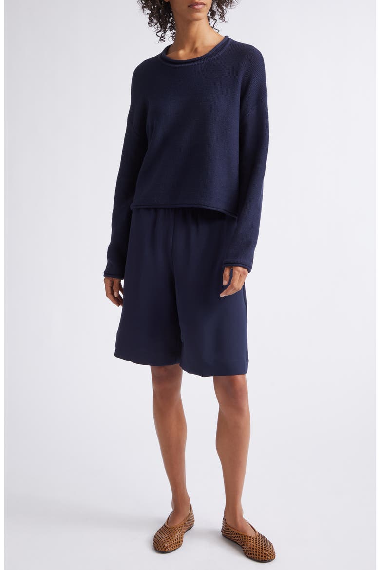 Mae Crewneck Cotton Blend Sweater, Alternate, color, MIDNIGHT
