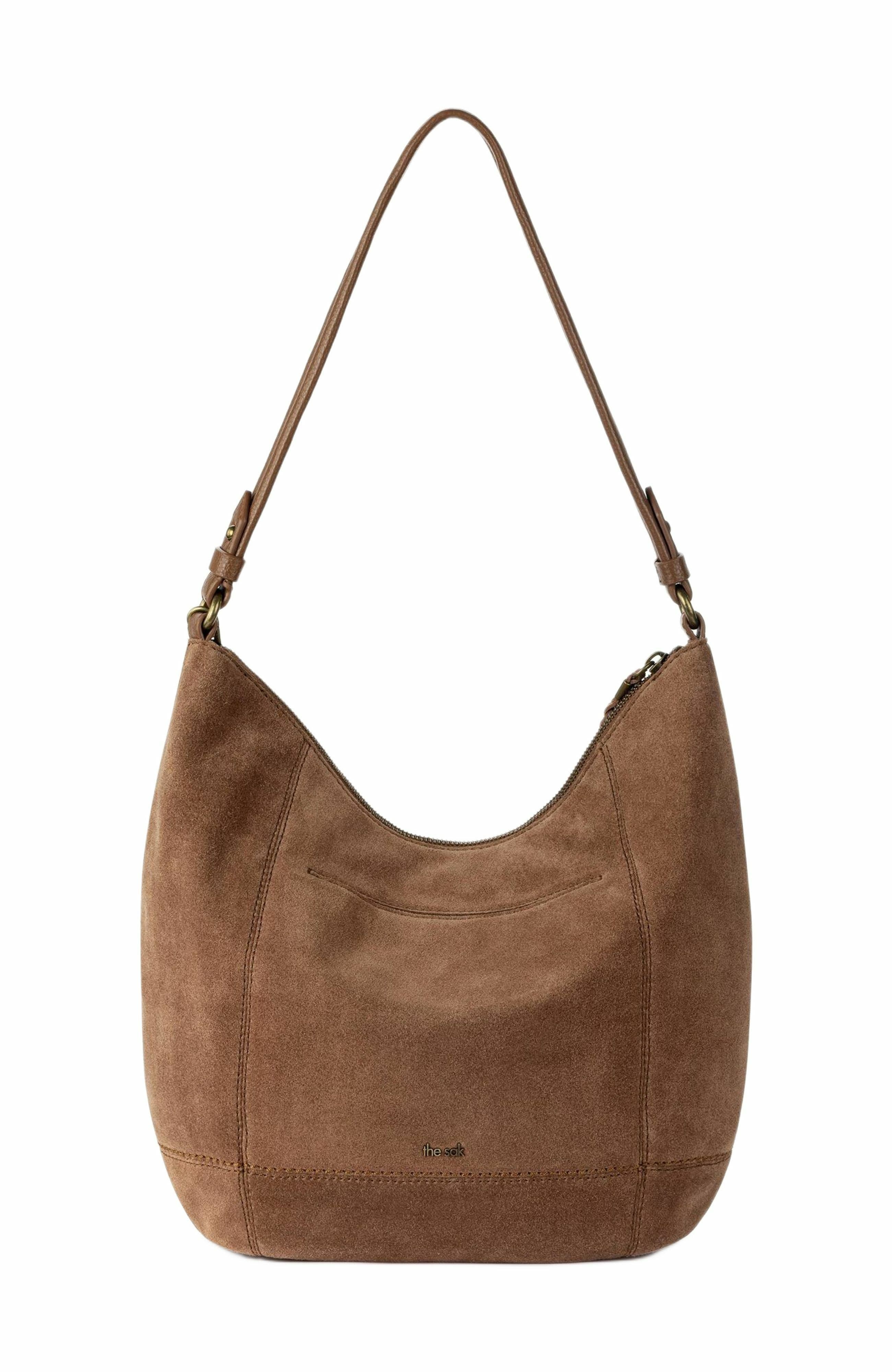 Sequoia Hobo Leather Bag, Alternate, color, Tobacco Suede
