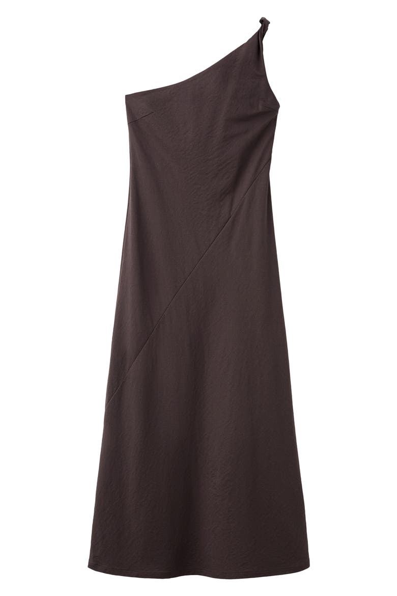 One-Shoulder Dress, Alternate, color, BROWN